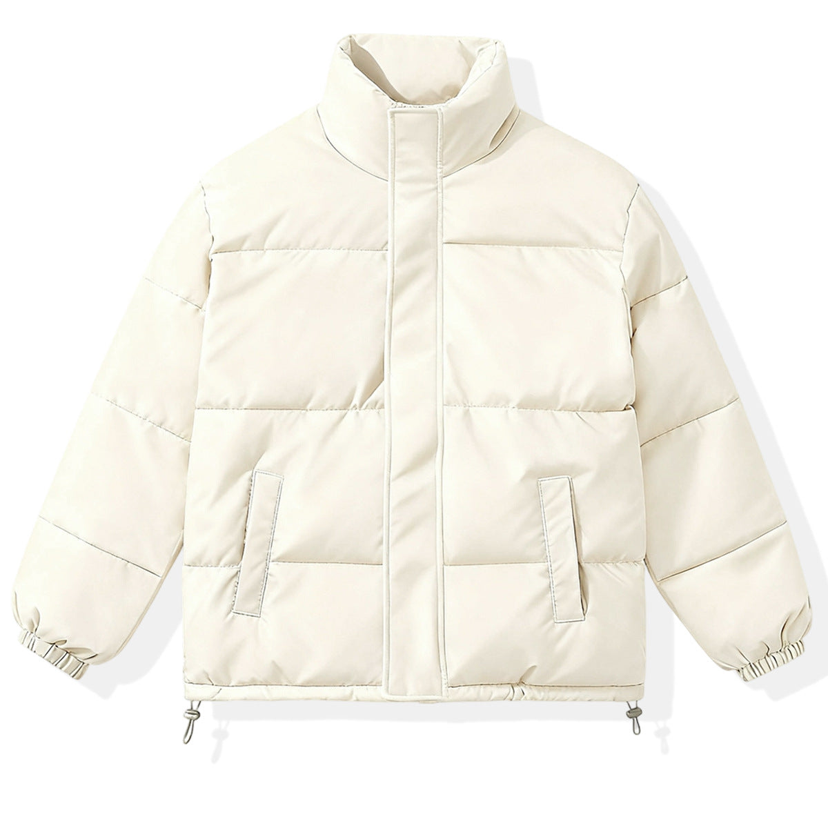 Women's Simple Casual Solid Color Versatile Hooded Stand Collar Warm Cotton Coat