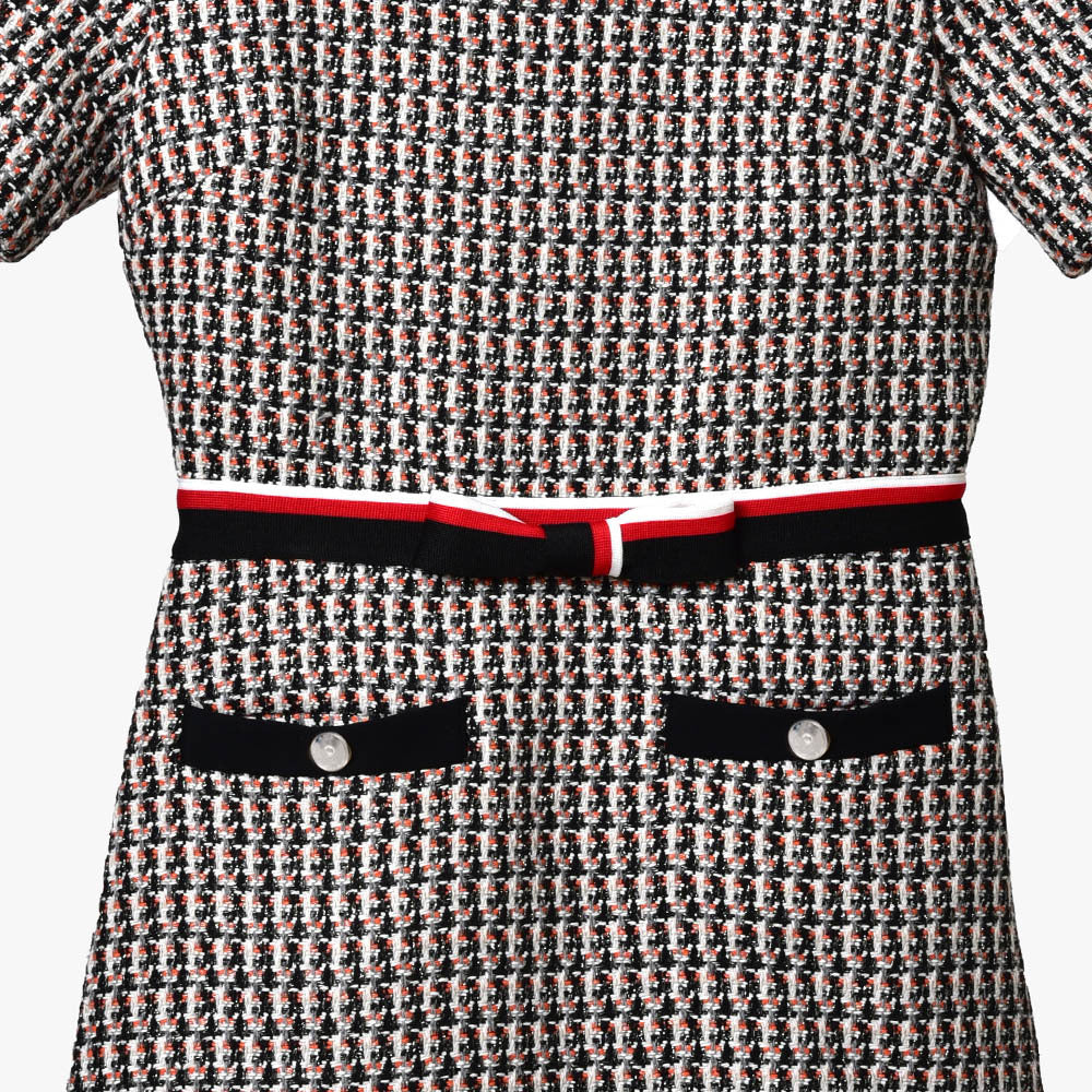 Plaid Woven Tweed Dress Women