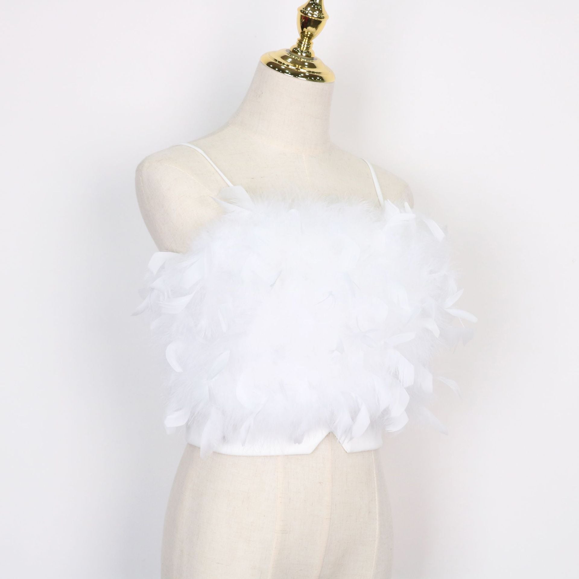 Womens Summer Petal Feather Camisole Wrapped Chest