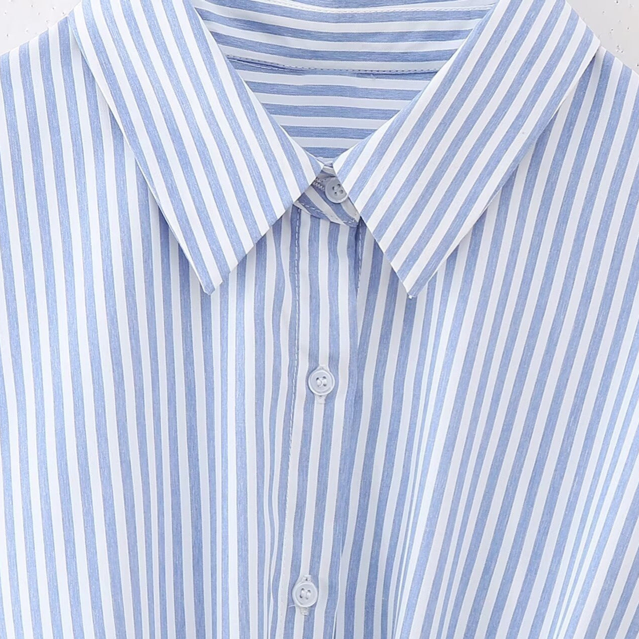 Fashion Loose Striped Lace-up Multi-color Long Sleeve Shirt