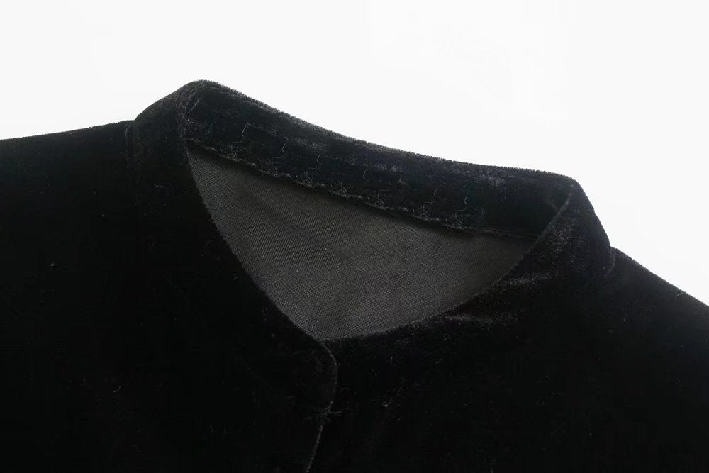 European And American Women's Winter New Velvet Mini Dress