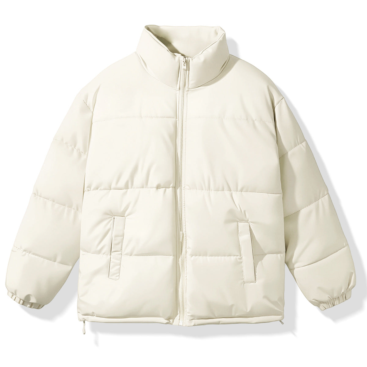 Women's Simple Casual Solid Color Versatile Hooded Stand Collar Warm Cotton Coat