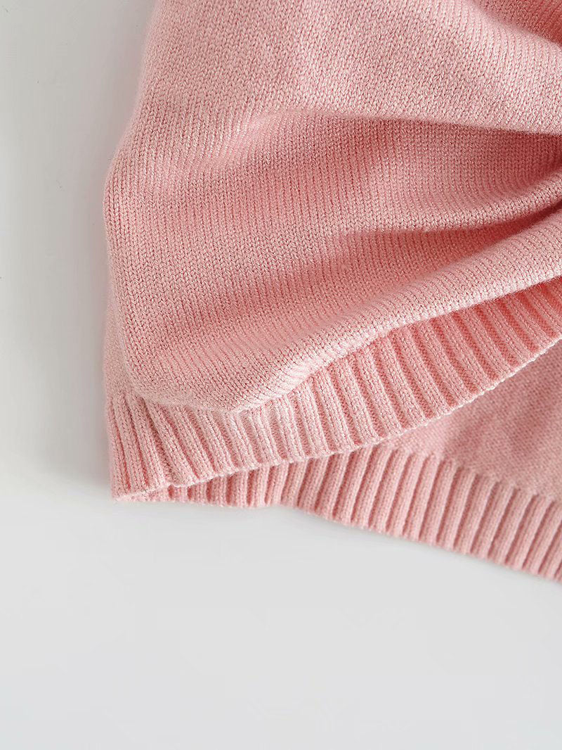 European And American Style Bow Knitted Camisole Short Design Top