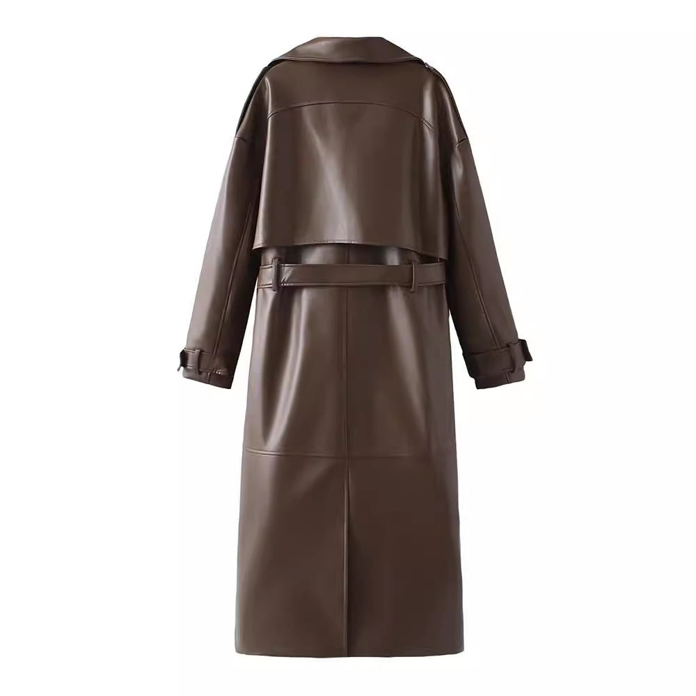 French Extended Leather Coat