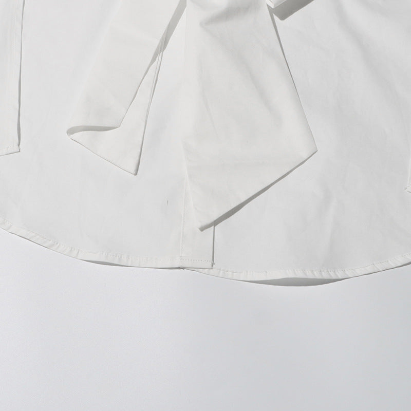 Women's Mature Elegant Niche Design Hollow Out Strap Long-sleeved Shirt