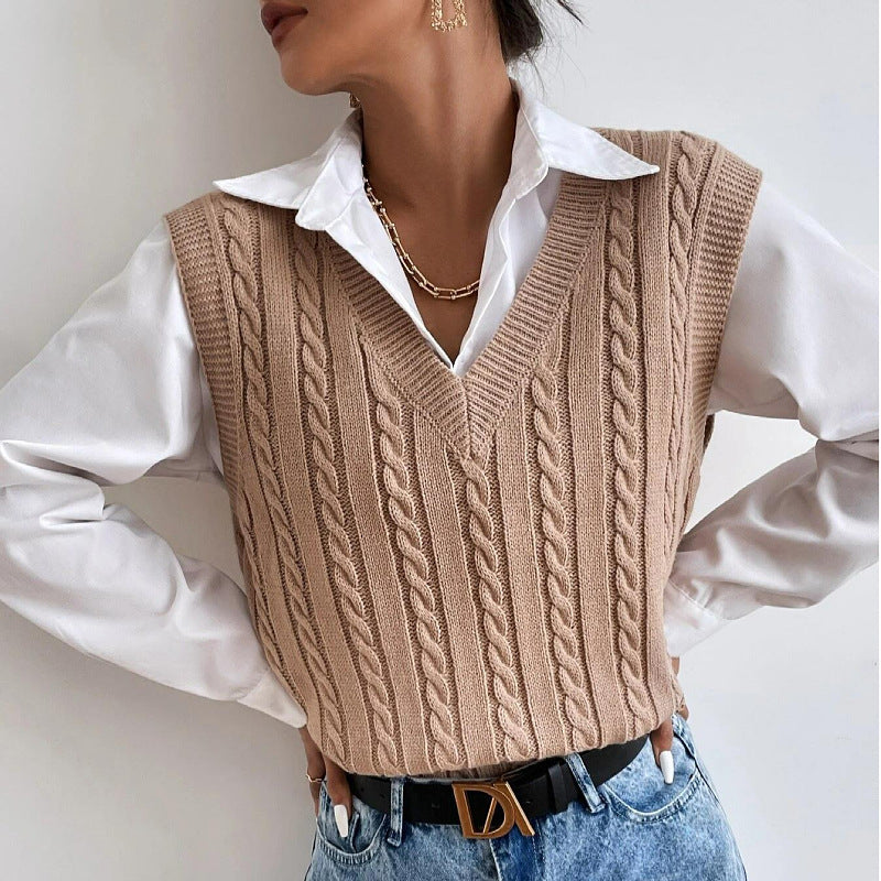 Women's Fashionable All-match Knitted Sweater Vest