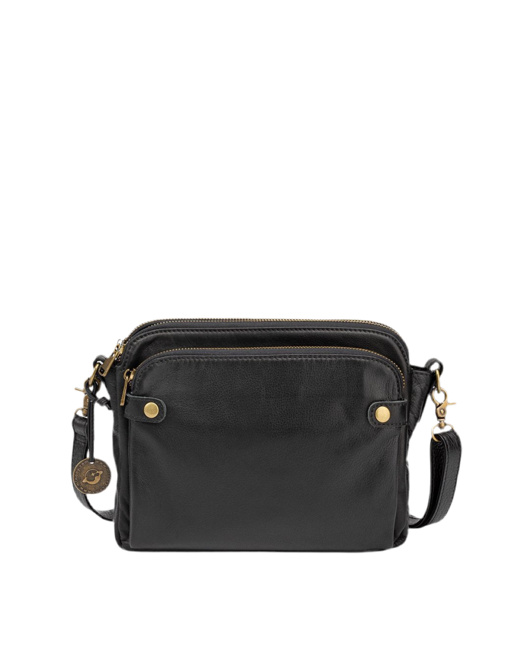 Three-layer Leather Crossbody Bag