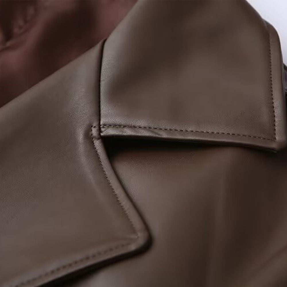 French Extended Leather Coat
