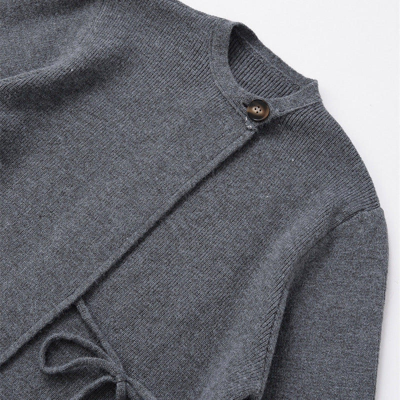 Women's Fashionably Simple Knitted Slit Sleeve Coat