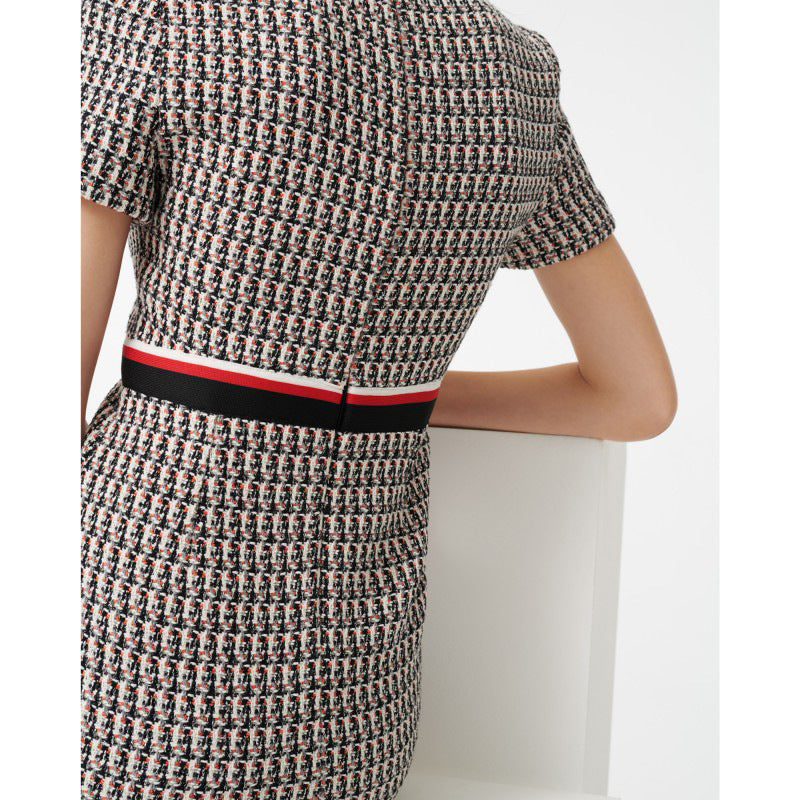 Plaid Woven Tweed Dress Women