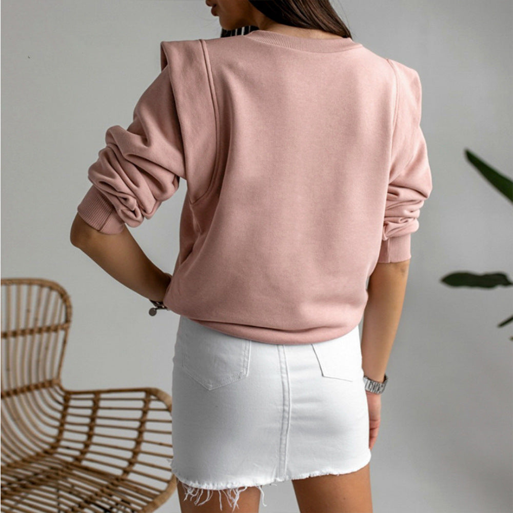 Casual loose top fashion round neck pullover sweater
