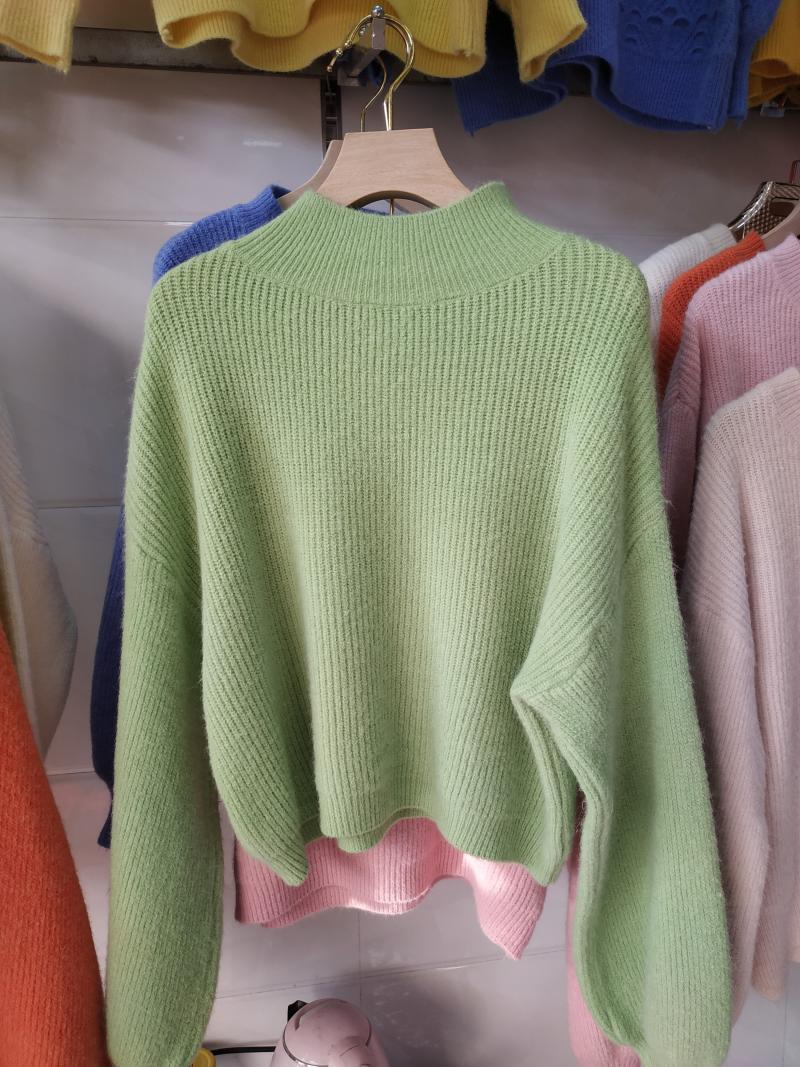 Loose and Lazy Little High Neck Lantern Sleeve Sweater