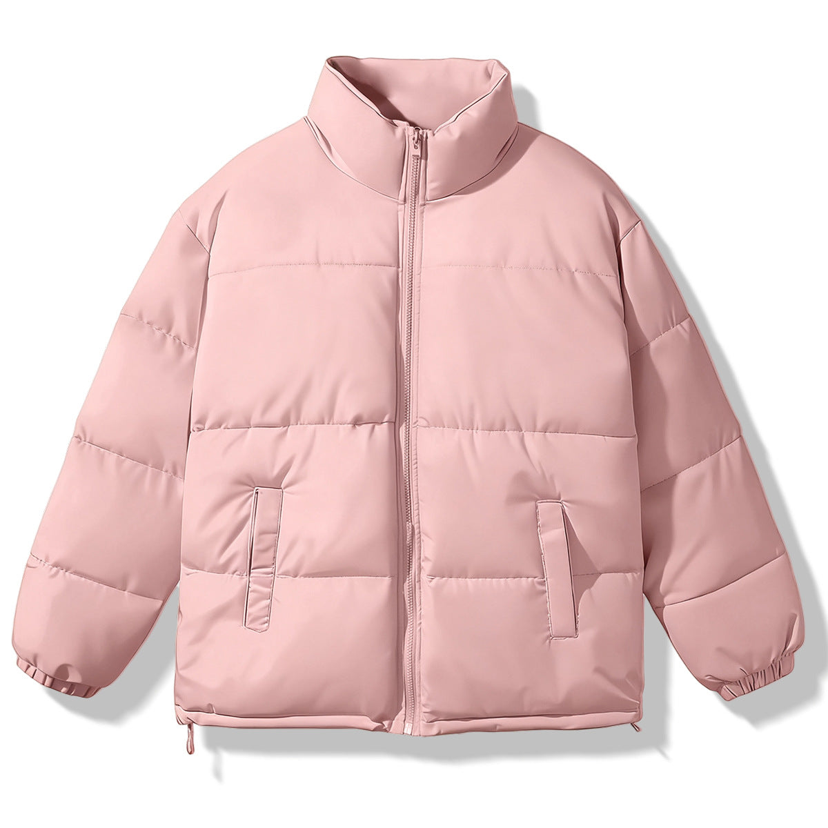 Women's Simple Casual Solid Color Versatile Hooded Stand Collar Warm Cotton Coat