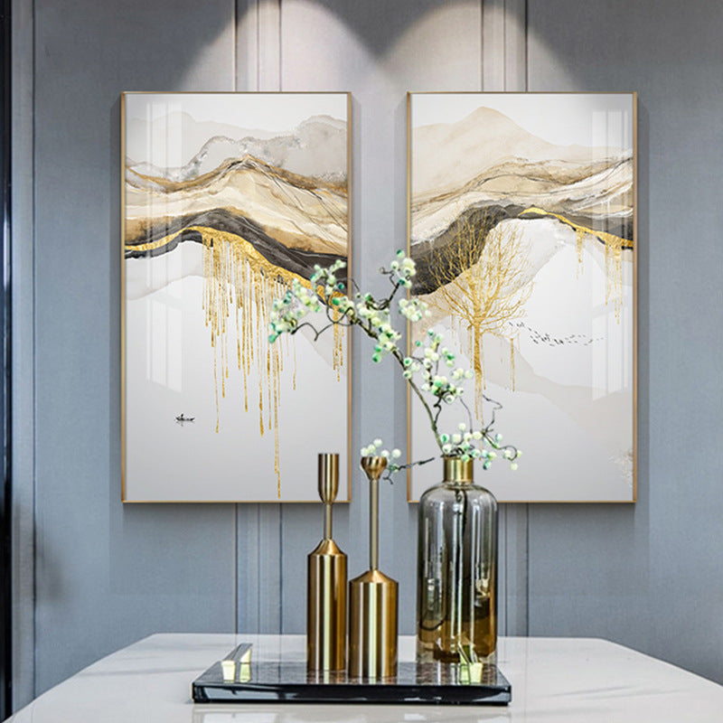 Abstract Flowing Golden Sunlight Painting Core Nordic Canvas Painting