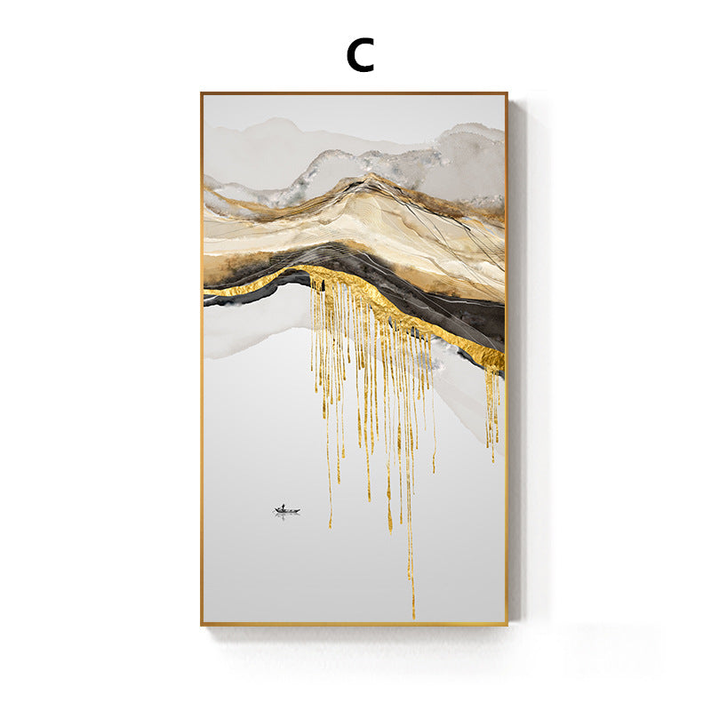 Abstract Flowing Golden Sunlight Painting Core Nordic Canvas Painting