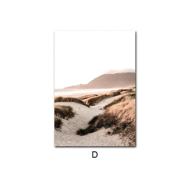 Natural Scenery Beach Sunset Canvas Painting Modern Style Home Decoration Painting Frameless Painting Core