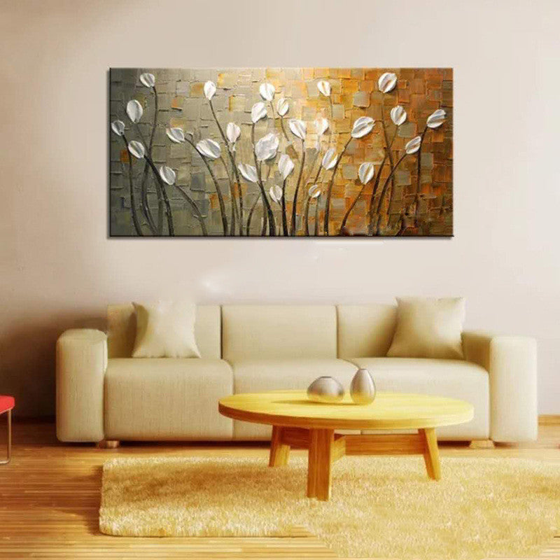 Pure Hand-Painted Thick Texture Knife Painting Oil Painting Hotel Home Decoration Painting