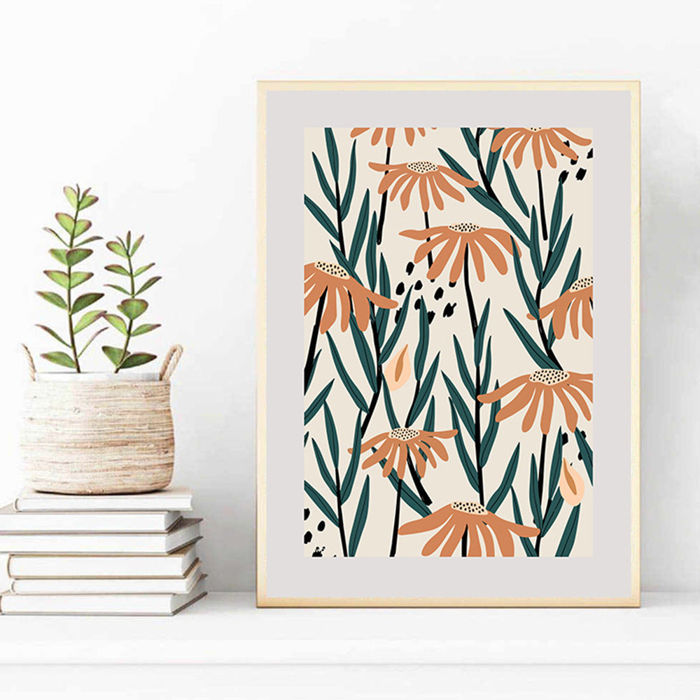 Abstract Decorative Painting Small  Morandi Geometric Canvas Painting