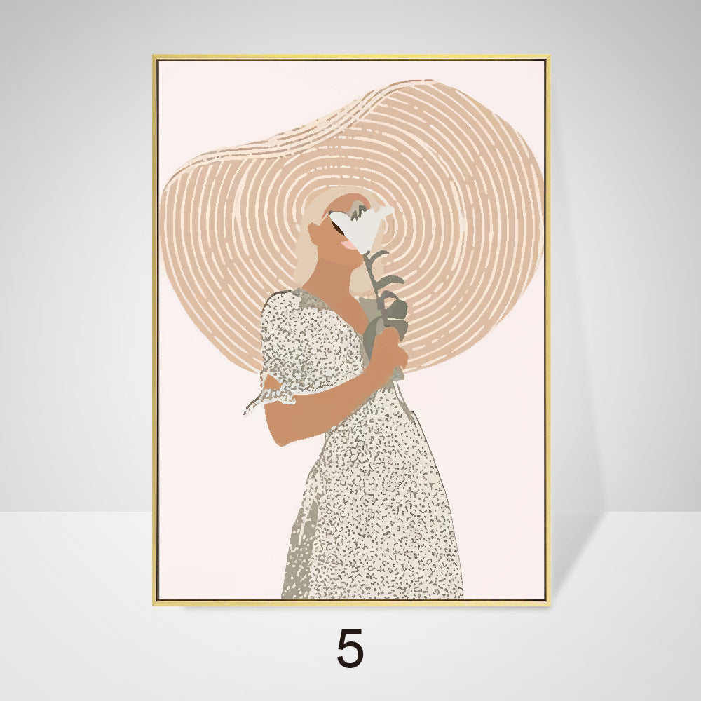 Abstract Decorative Painting Small  Morandi Geometric Canvas Painting