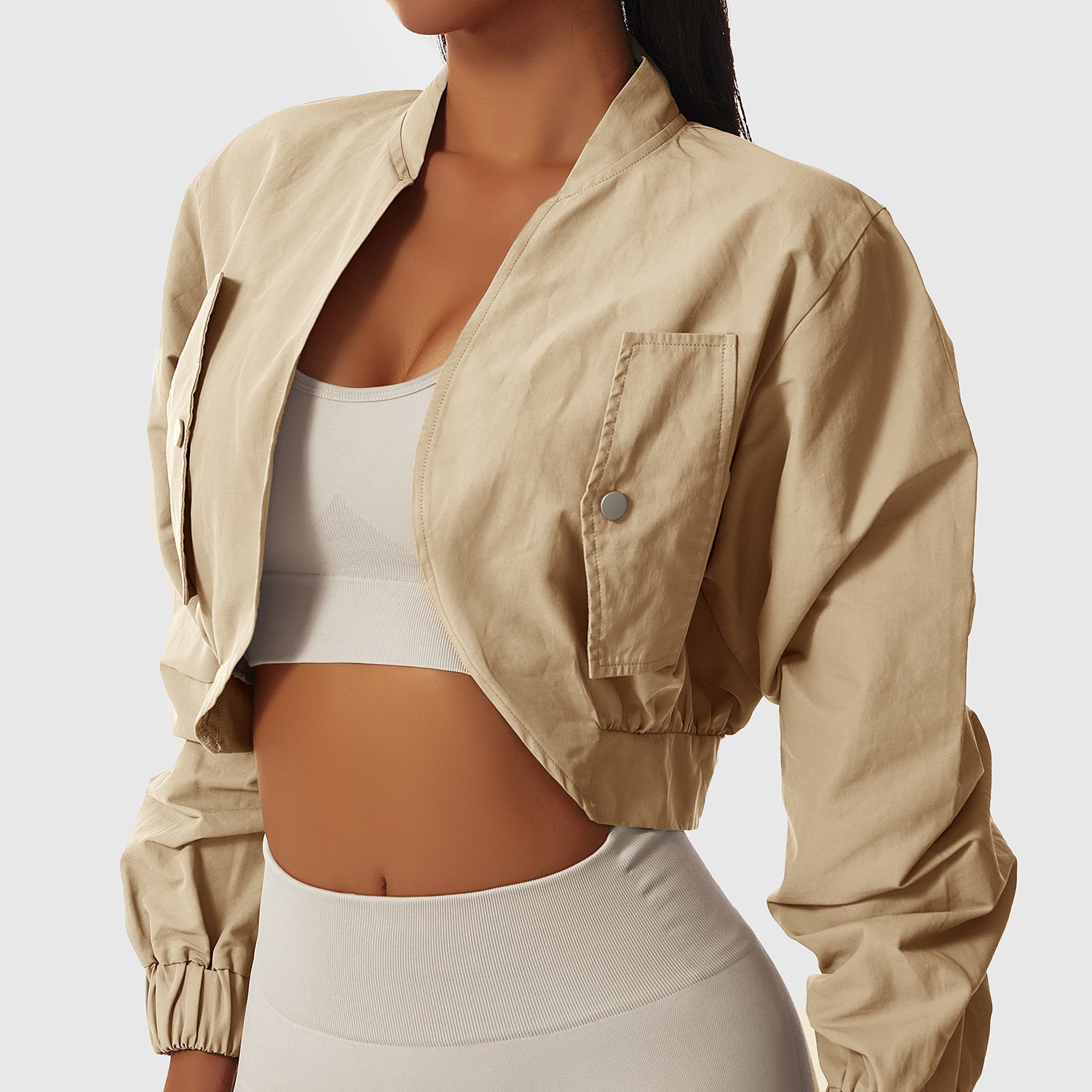 Women's Casual Long Sleeve Quick Dry Stand Collar Sports Jacket