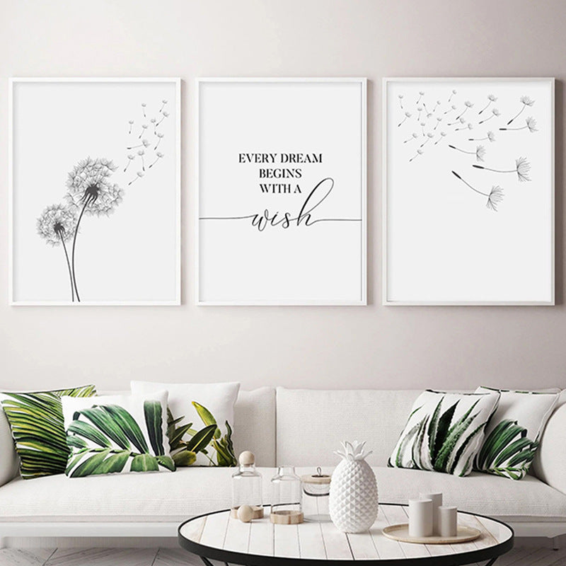 Dandelion Bedroom Painting Core Restaurant Frameless Painting
