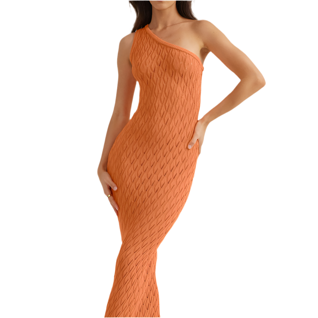 Fashion Hollowed-out Knitted Dress Women