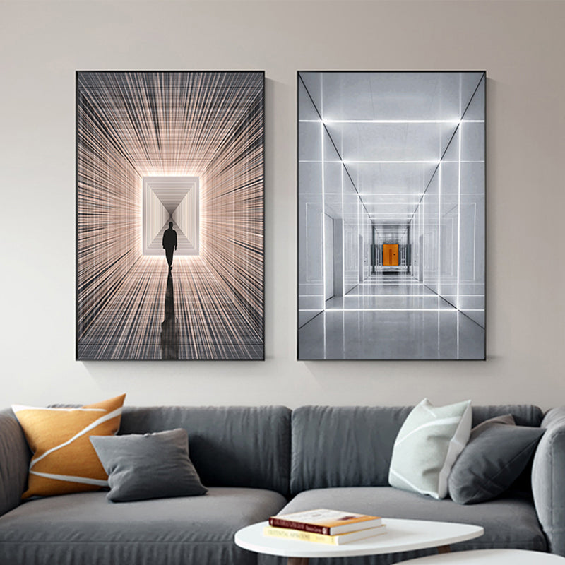 Modern Industrial Abstract Visual Canvas Painting