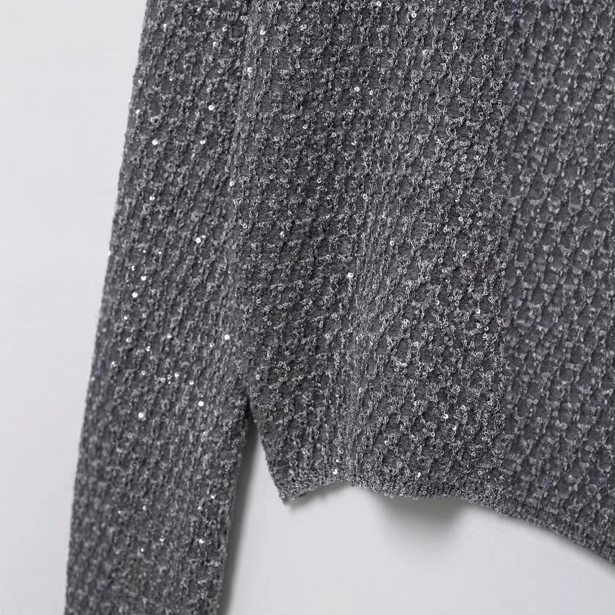 Women's Fashionable Beads Decoration Knitted Coat