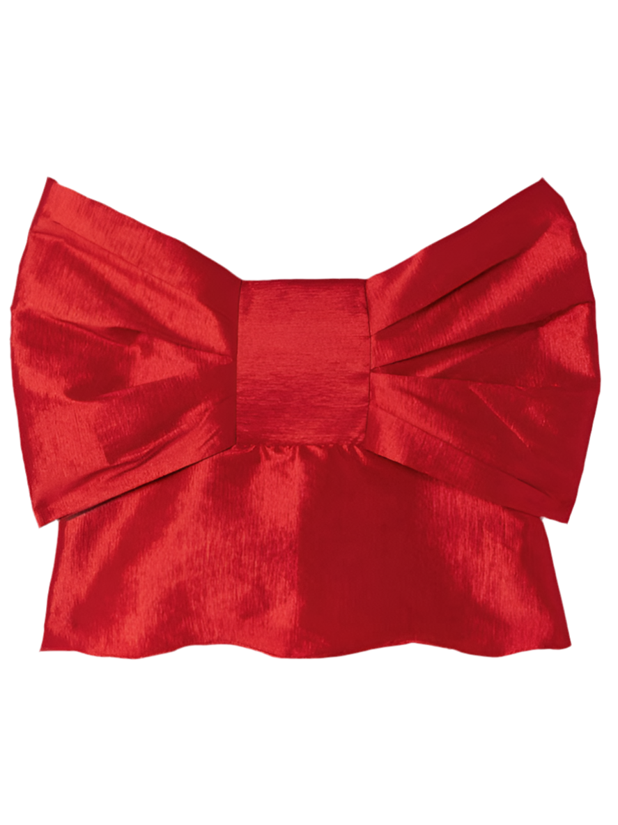 Off-the-shoulder Bow-embellished Top