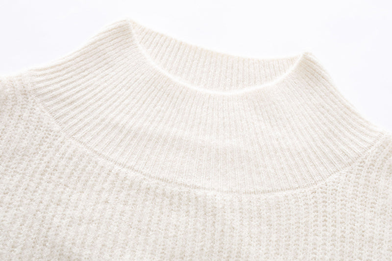 Loose and Lazy Little High Neck Lantern Sleeve Sweater
