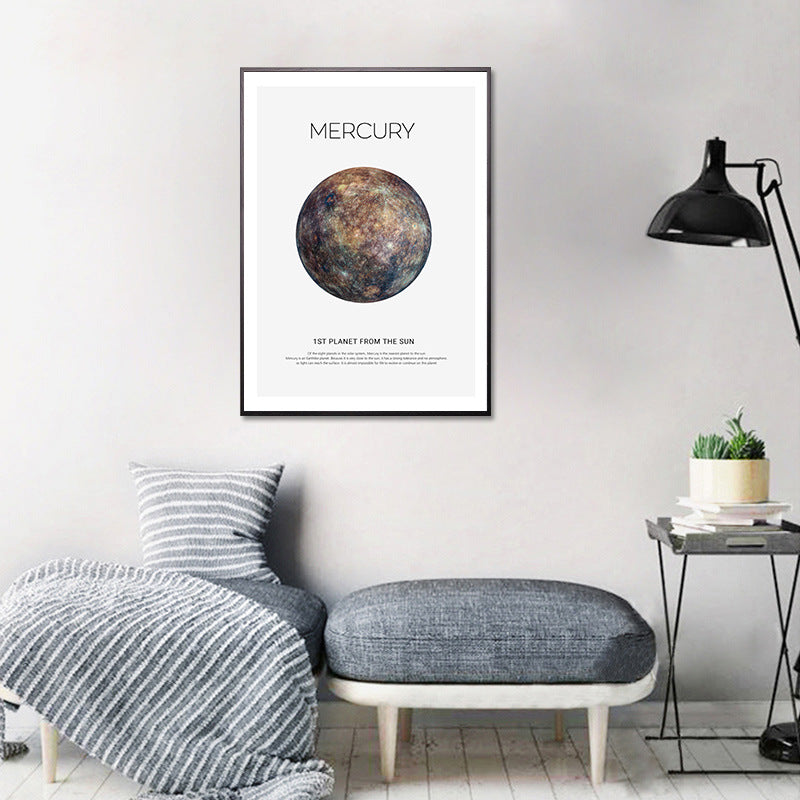 Earth Mars Moon Decorative Painting Ink Jet Painting Core