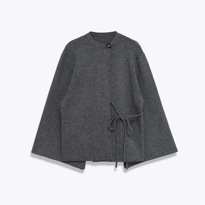 Women's Fashionably Simple Knitted Slit Sleeve Coat