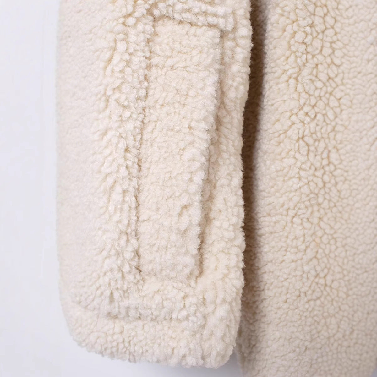New Fleece Loose Solid-color Lapel Jacket Coat