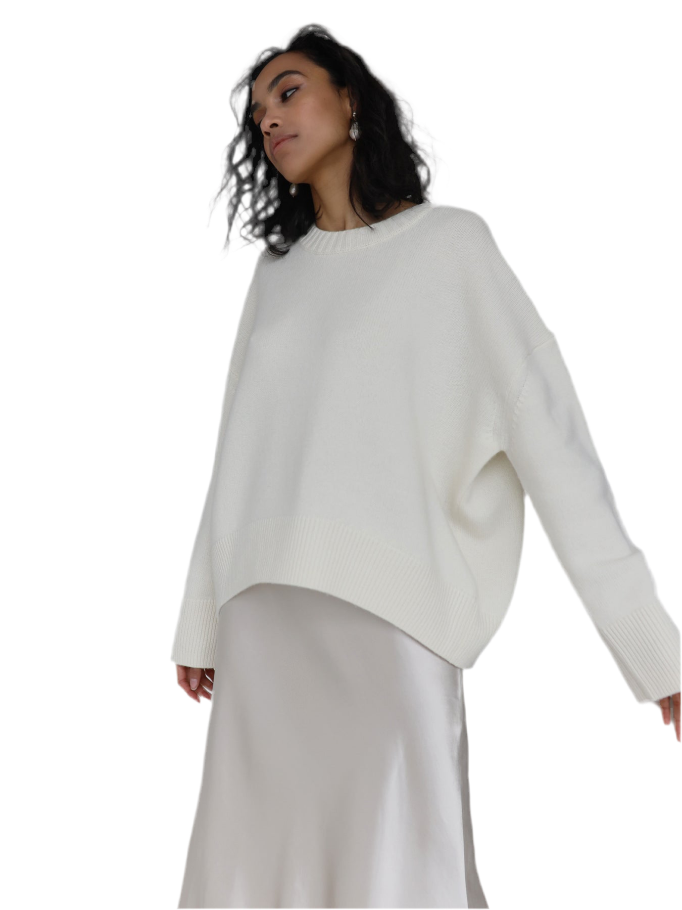 Women's Knitted Sweater Round Neck Loose Solid Color