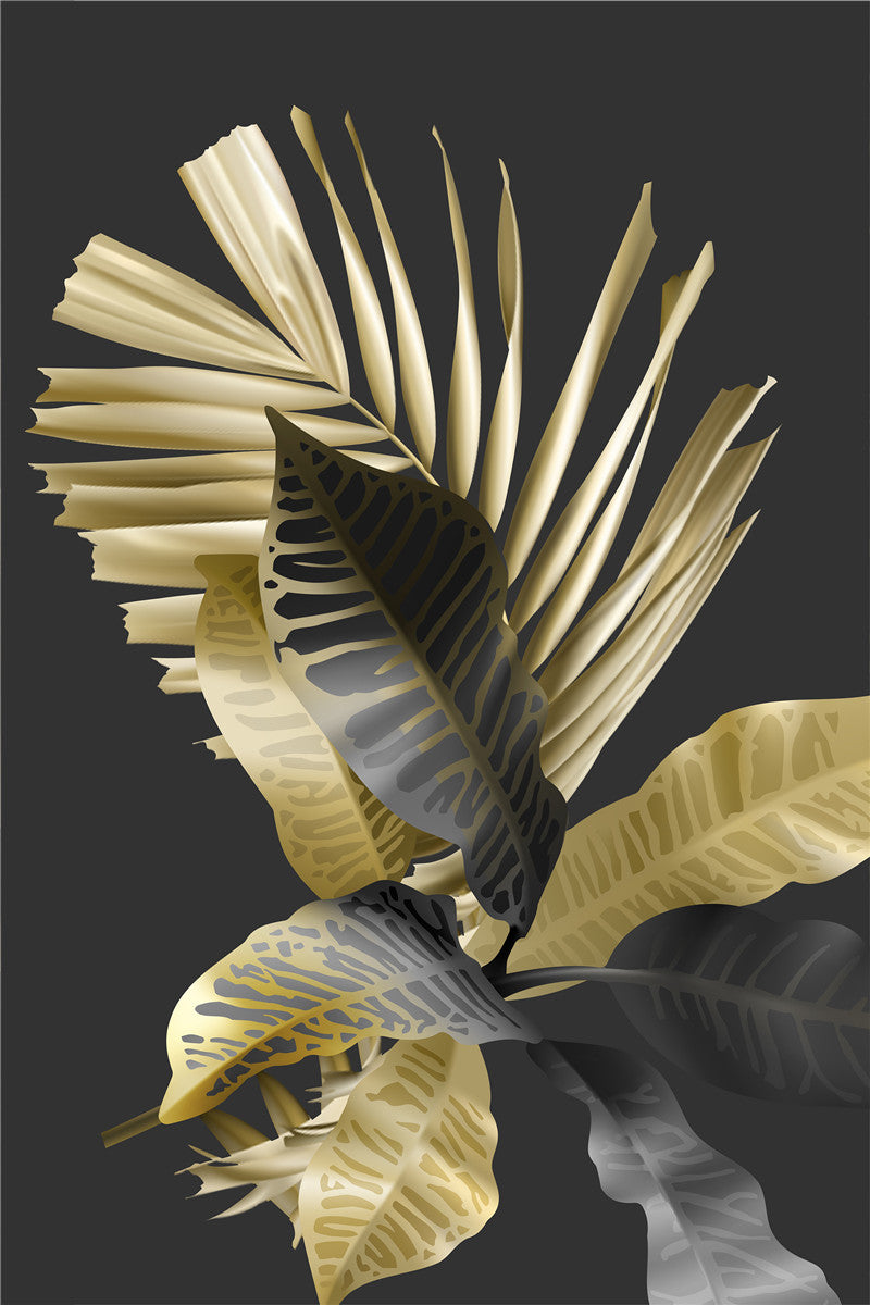 Abstract Golden Paper Poster Luxury Golden Canvas Painting