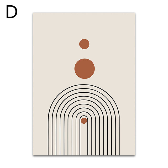 Geometric Sun Abstract Bohemian Style Decorative Canvas Painting Core