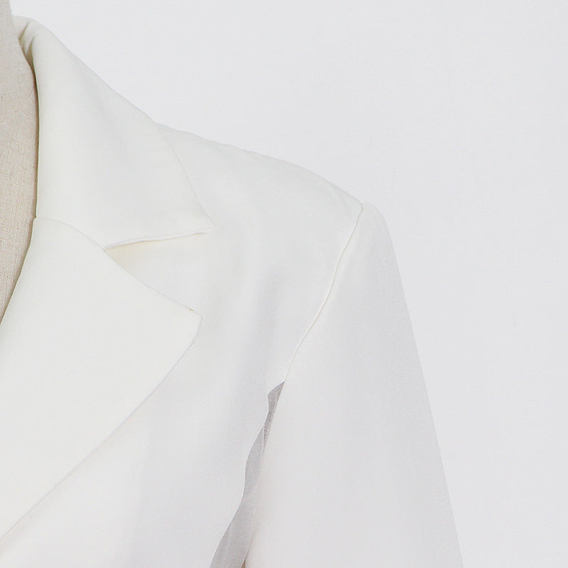 Ladies Fashion Breasted Simple Short Suit