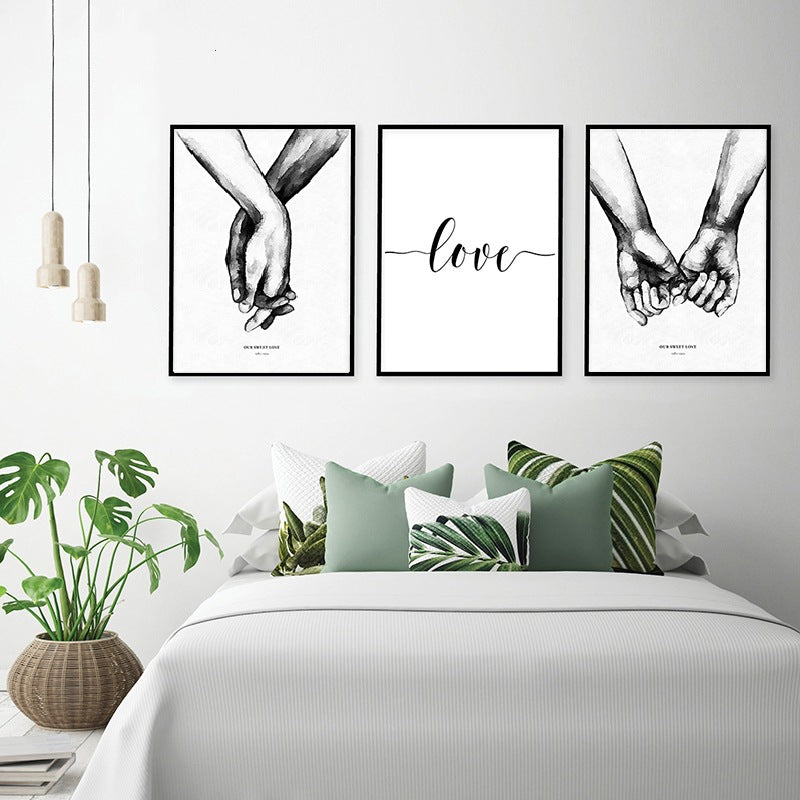 Black And White Sweet Love Canvas Painting Decorative Painting Core