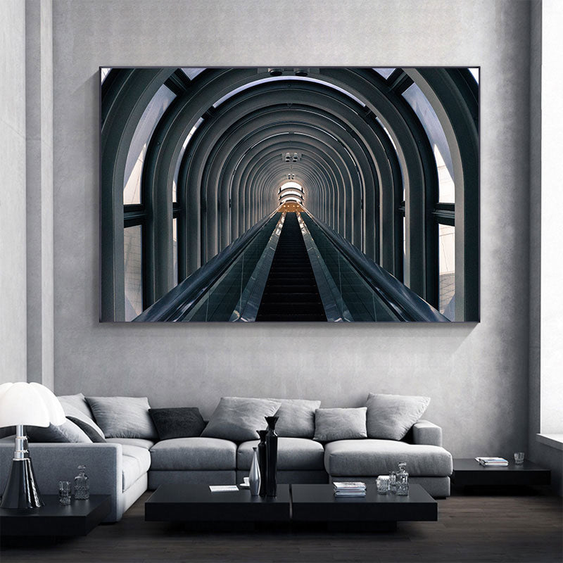 Modern Canvas Painting City Industrial Huge Building Extended Space