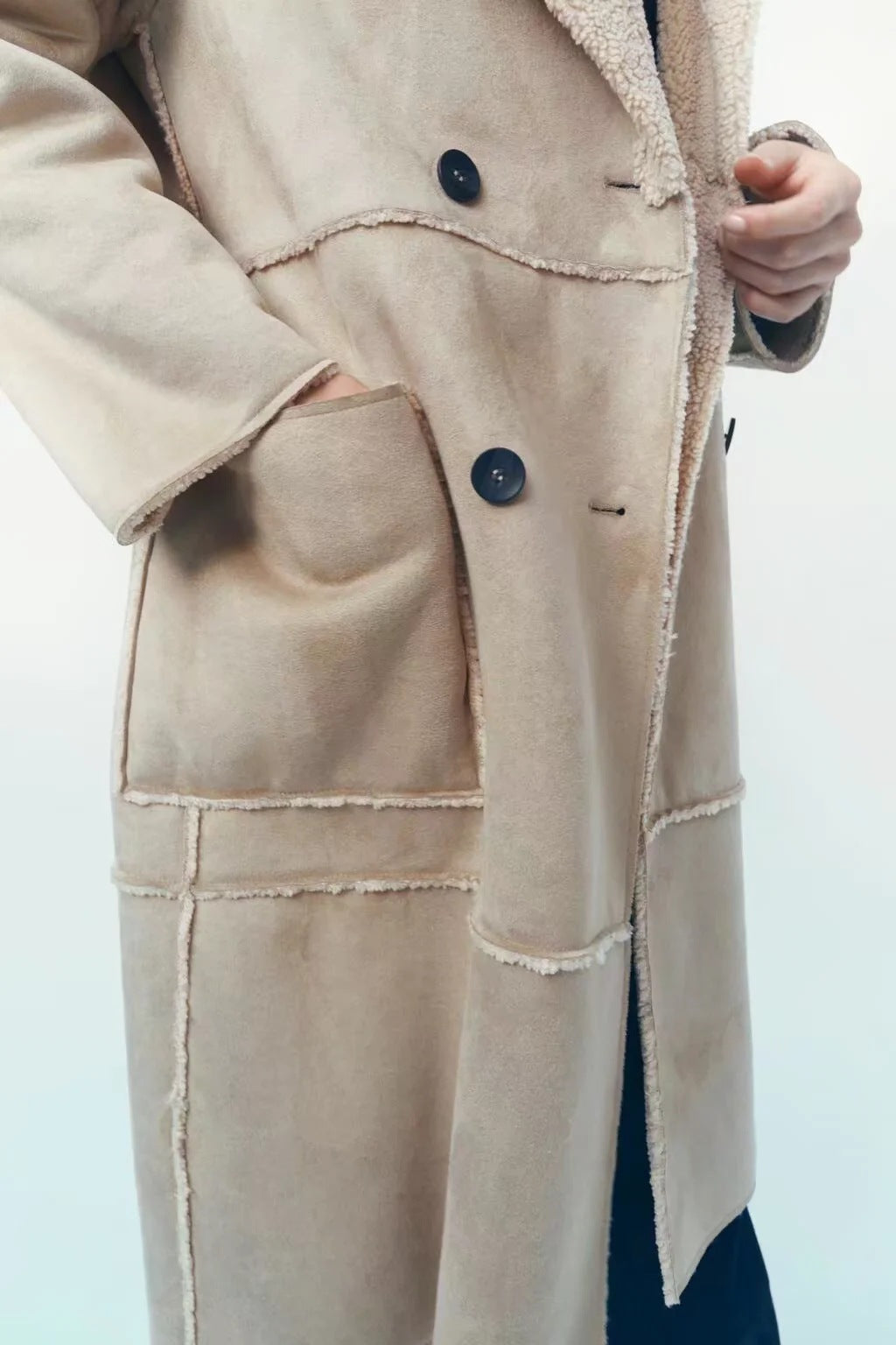 Personality Stitching Fleece Coat Coat Autumn And Winter Women's