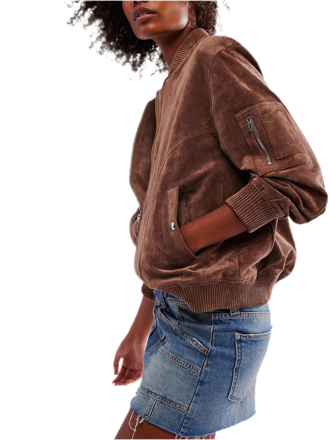 Casual Suede Zipped Jacket