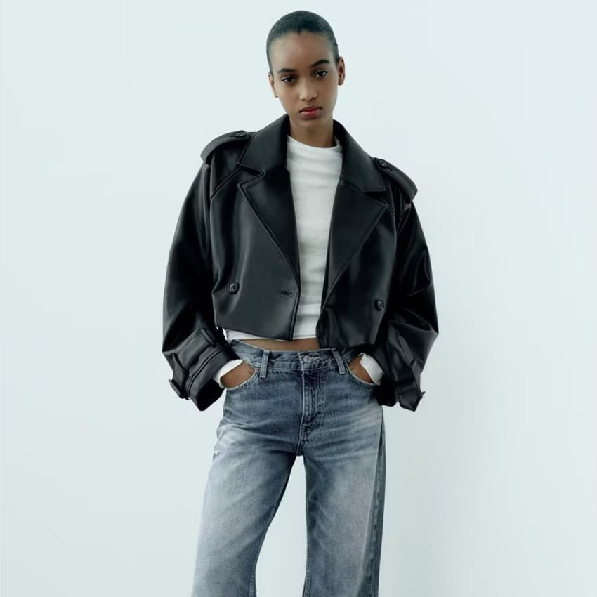 Autumn New European And American Leisure Leather Jacket