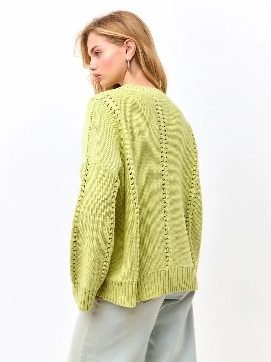 Loose Round Neck Idle Style Sweater