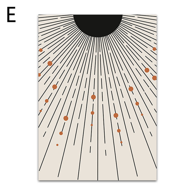 Geometric Sun Abstract Bohemian Style Decorative Canvas Painting Core