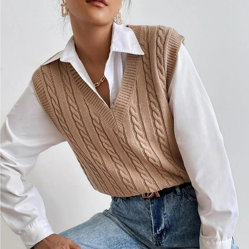 Women's Fashionable All-match Knitted Sweater Vest