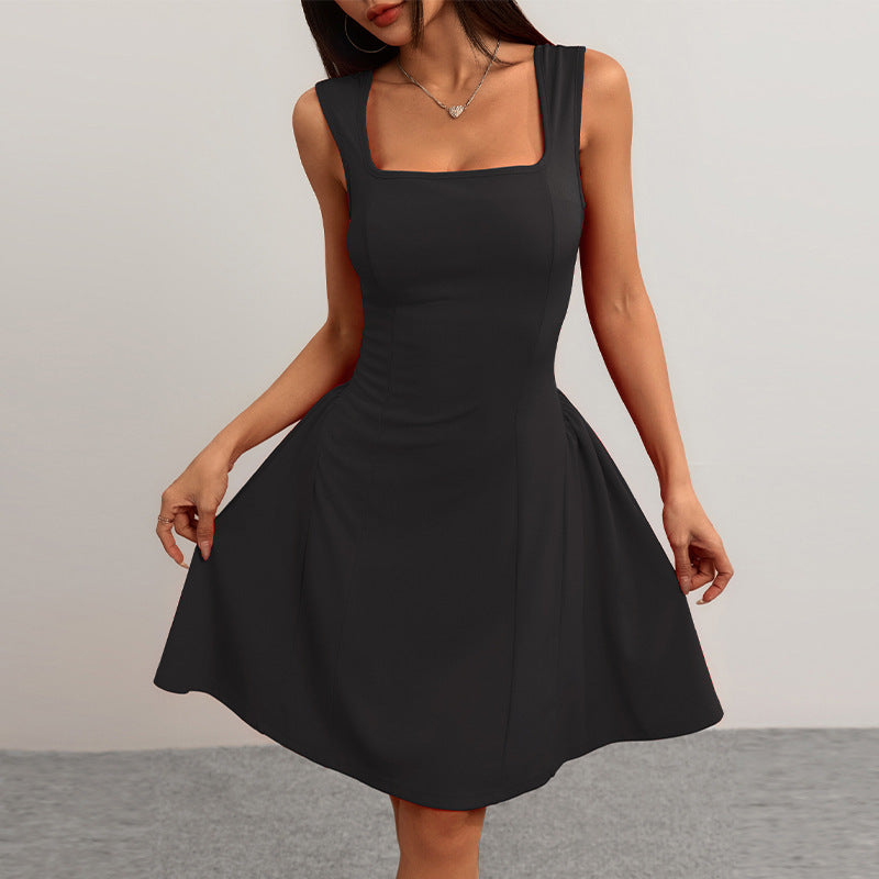 Slim Fit Dress Backless Sleeveless Vest Suspender Skirt