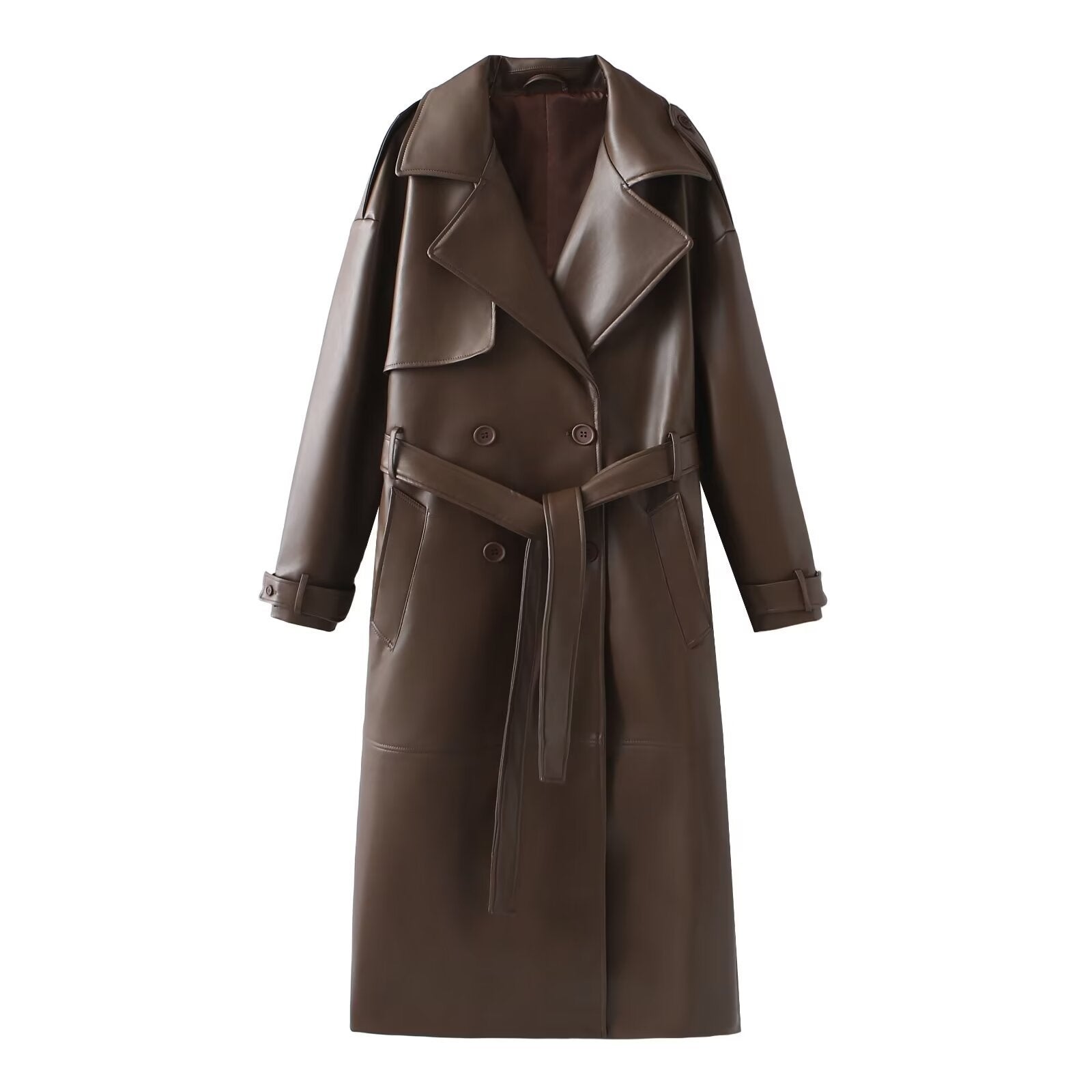 French Extended Leather Coat