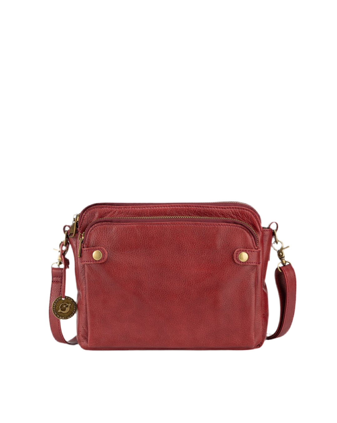Three-layer Leather Crossbody Bag