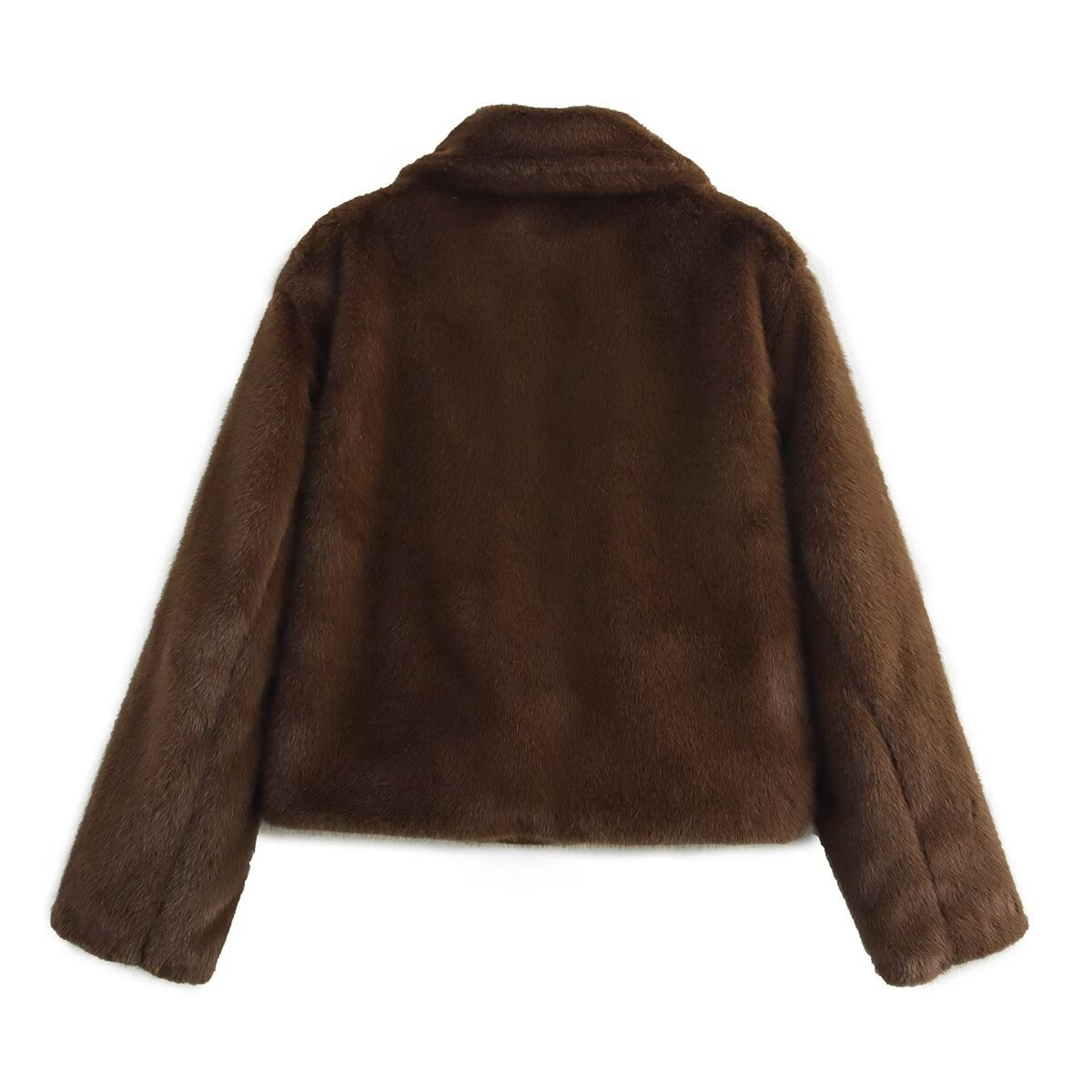 Autumn European And American Style Versatile Faux Fur Effect Jacket Coat