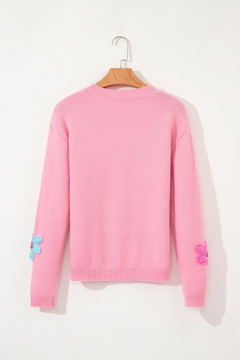 Winter New Floral Pattern Knitted Cardigan For Women